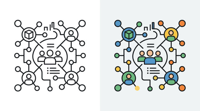 Remote Work and Home Office Concept Illustration with Team Collaboration and Distributed Workforce