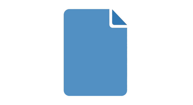 Blue Document Icon with Folded Corner Vector Illustration