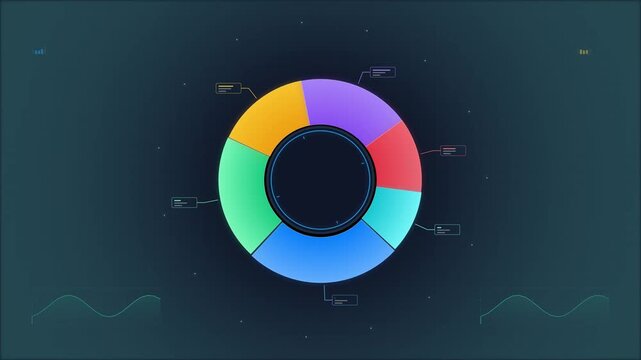 Digital infographic donut chart for business data visualization