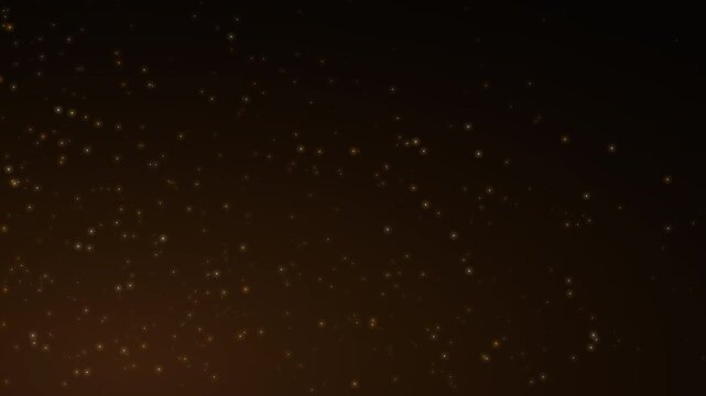 Golden Particles Rising Luxury Glitter Overlay on Black Background