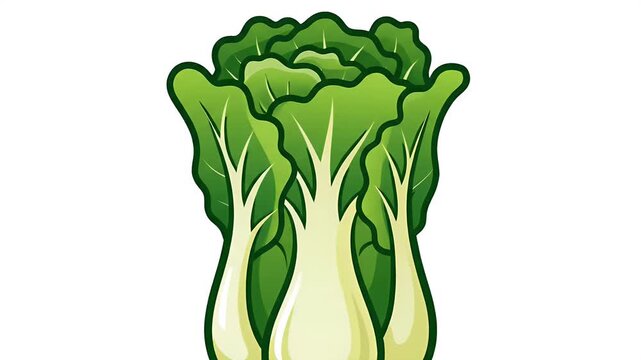 Cute pixel art bok choy vegetable with happy face, green leafy food icon, healthy eating and nutrition, isolated on white