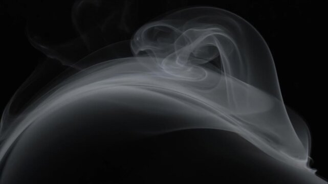Cinematic smoke macro surface texture background swirl around dark curve creating abstract ethereal motion and mysterious wave form minimal monochrome art design flow evokes mystery and calm