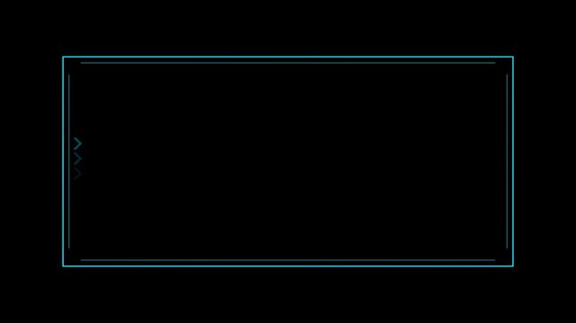 Futuristic digital frame outline on dark background.