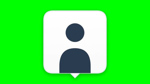Minimalist user profile icon on bright green background.