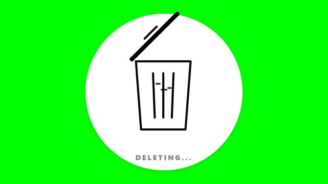Minimalist line art icon of a trash bin with lid.