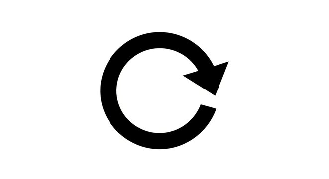 Black Circular Arrow Icon on White Background 1.