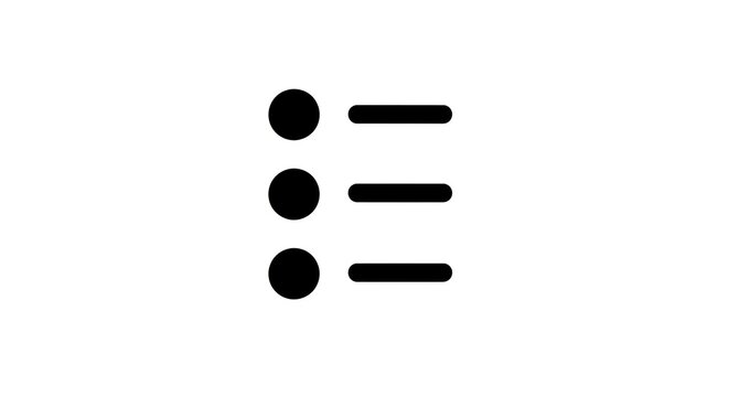 Simple Bulleted List Icon Representing Options and Choices.