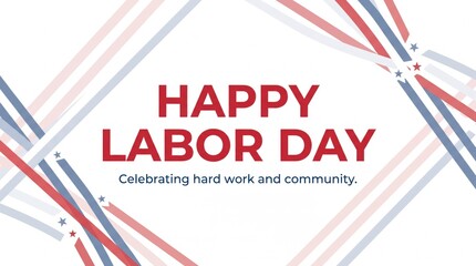 Obraz premium Happy labor day celebration with colorful geometric background