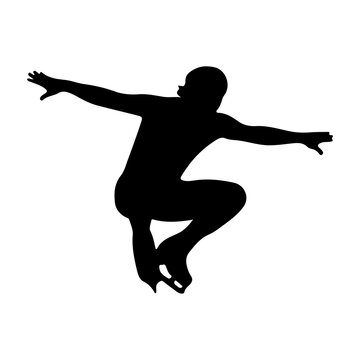Silhouette of a Person Jumping in Dynamic Pose.