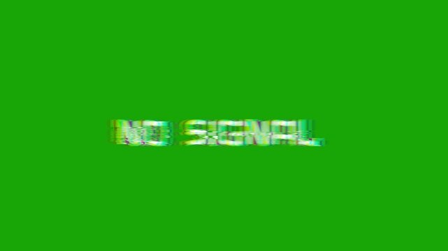 Glitch effect loading text animation on a solid green screen background. Useful for chroma key compositing, cyberpunk, and error themes.