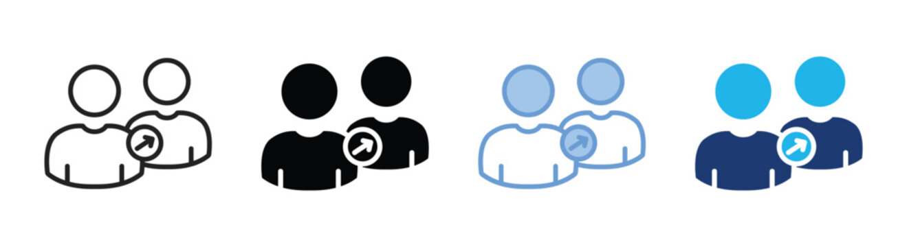 Referral icon set multiple style collection