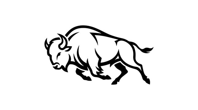 Stylized bison silhouette with bold lines