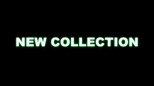 Modern New Collection Typography with Green Neon Glow Effect for Online Store Promo and Sales Events