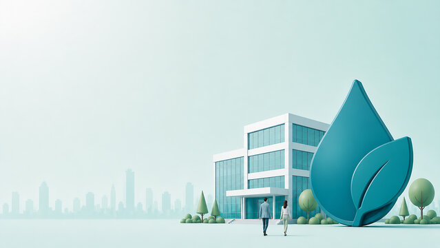 Water conservation concept with water drop icon