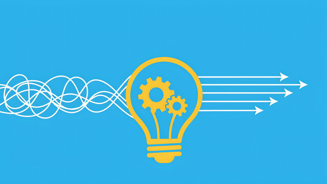 Creative concept of business innovation with light bulb and gears transformation innovation lightbulb business strategy transformation creativity solution engineering development thinking
