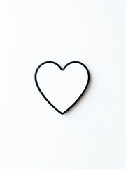 Obraz premium Simple heart icon in solid black shape against a pure white background, vector, graphic