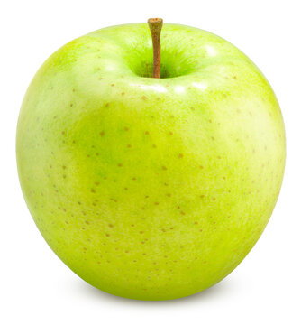 Green Apple on White background, with clipping path, gourmet beverage branding and premium food packaging design.