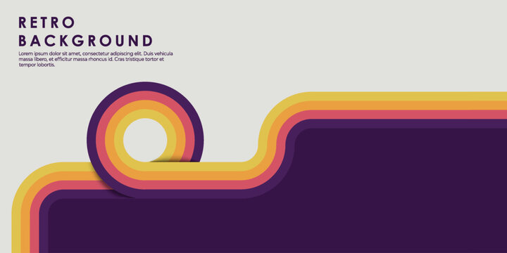 Retro vintage 70s style stripes background poster lines. shapes vector design graphic 1970s retro background. abstract stylish 70s era line frame illustration