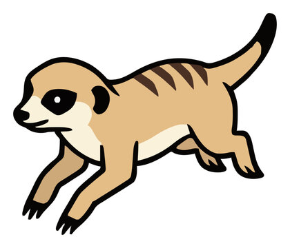 Jumping meerkat action vector flat illustration. Generative AI