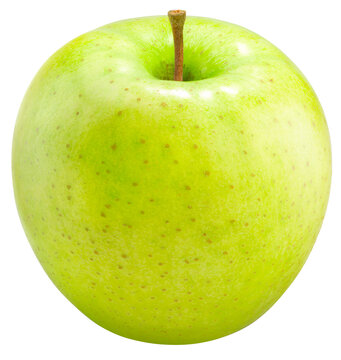 Green Apple on White background, with clipping path, gourmet beverage branding and premium food packaging design png file.