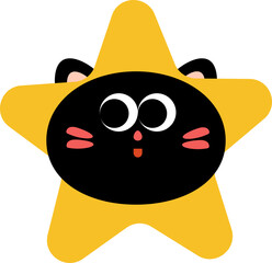 Cute Black Cat Kawaii Character Clipart Collection © dnhita