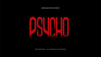 Dark horror red psycho editable text effect vector template © Ndoewer