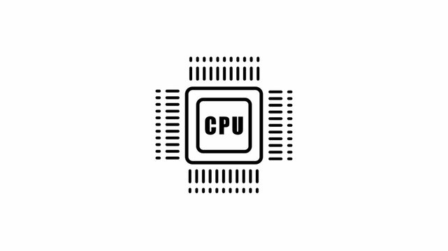 CPU Microchip Icon on white Background