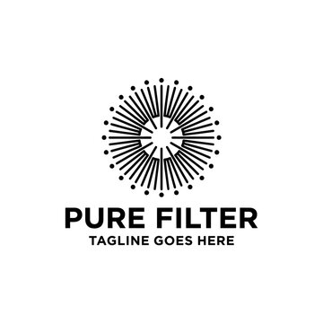 Abstract pure filter logo with radiating circular lines.