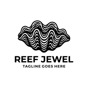 Abstract wavy shell or coral reef logo design.