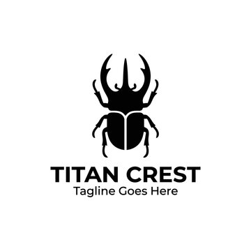 Bold beetle insect silhouette logo for Titan Crest.