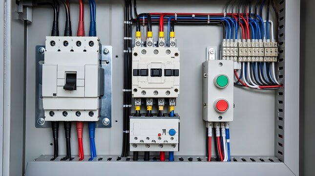 Motor Starter Circuit With Contactor Overload Relay And Push Button Controls For Industrial Training Sessions
