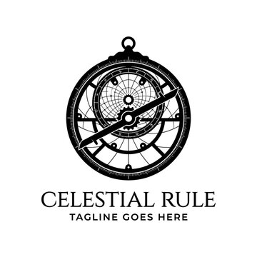 Celestial Rule astrolabe navigation logo.