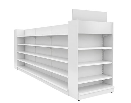 POSM Retail Store Aisle Shelving and Promotional End Cap Display Mockup