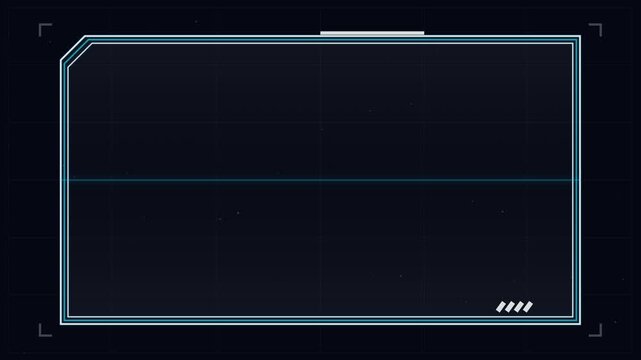 HUD Square. Futuristic blue HUD frame with digital interface elements on dark