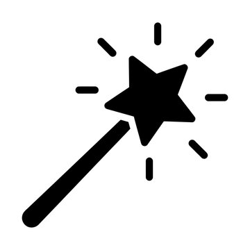 magic wand with star glyph icon
