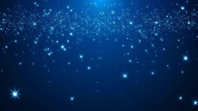 Blue Sparkling Star Dust Background 4K Generative AI