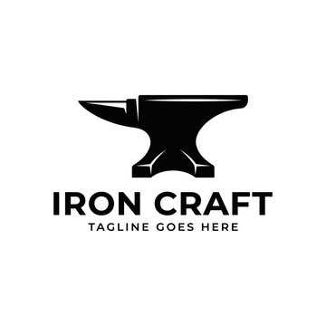 Classic blacksmith anvil icon for industrial metalwork, forging, and artisanal craft branding.