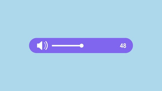 Playback Music audio scroll slider, Volume up down Slider Bar 2d Animation with Alpha Matte