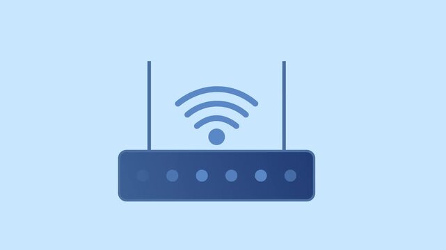 Wi-Fi signal for apps and websites, Internet connection service wireless router 2d animation with alpha matte