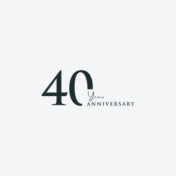 40 Years Anniversary logo design. Simple Minimalist 40 years logo design template.Celebration day template for celebration event, business company, invitation, and greeting