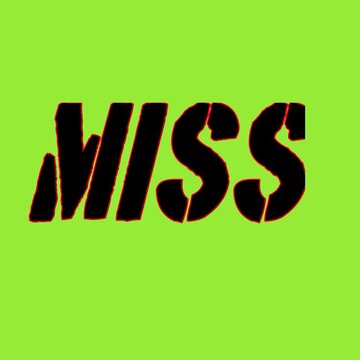 Animated black miss typography text design on bright lime green background motion lettering word vivid minimalist motion lettering word vivid minimalist