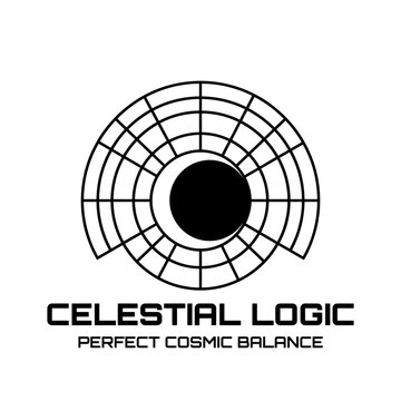 Eclipse sun and moon radial grid logo with Celestial Logic text.