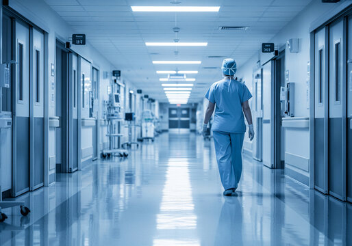 Blur image background of corridor in hospital or clinic image.
