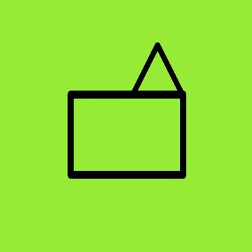 Minimalist house icon simple graphic illustration on bright green background home building real estate architecture home building real estate architecture