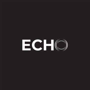 Echo logo design vector, echo typography text graphic icon concept