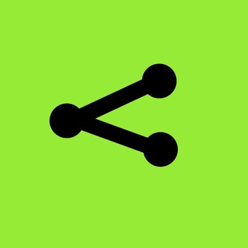 Social share network connection icon graphic on lime green background link communication web internet technology link communication web internet technology
