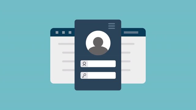 Login Web Development icon 2d animation with alpha matte