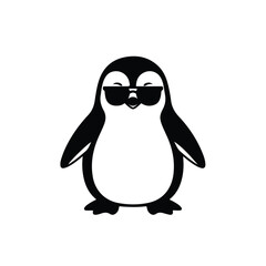 Obraz premium Cool Penguin Wearing Sunglasses Illustration.