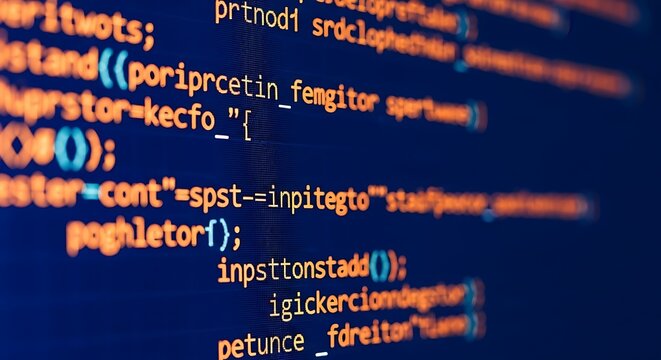 Blue Screen Code With Syntax Highlighting For Software Development.