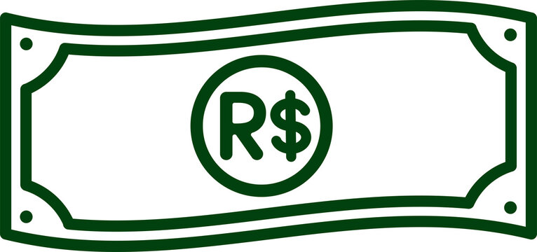 Wavy Brazilian Real Banknote Line Illustration